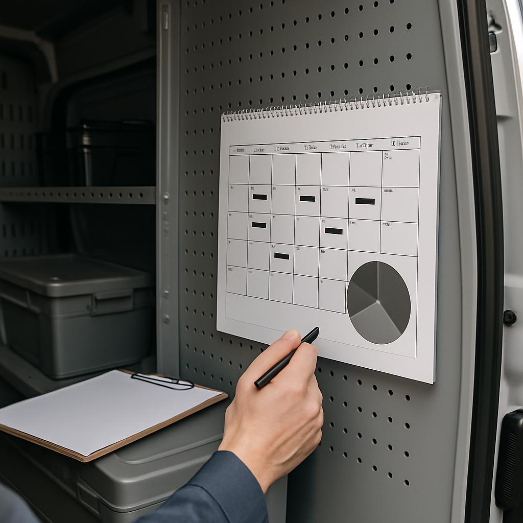 The hand near a calendar.